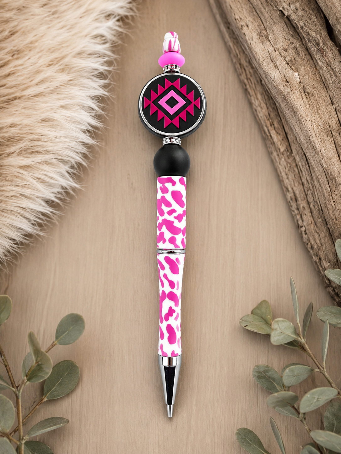 Pink Punch Cowgirl Beaded Pen