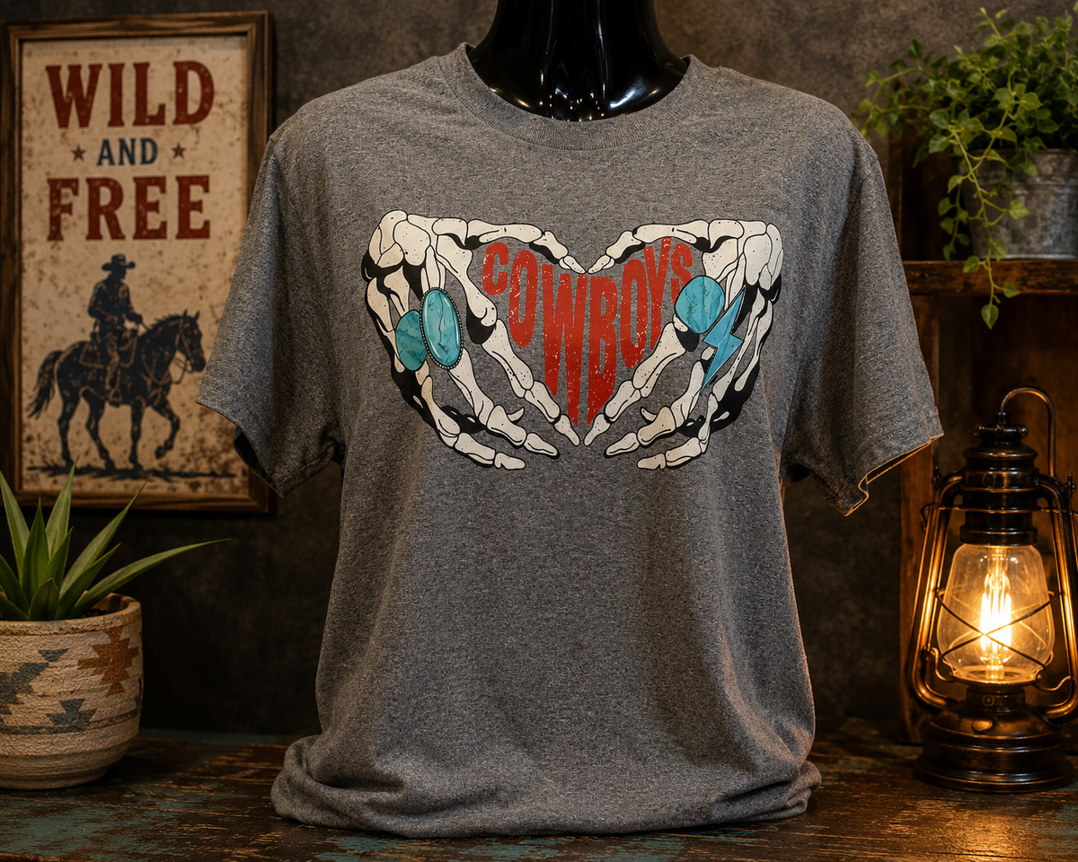 Cowboys Skeleton Hands Graphic Tee