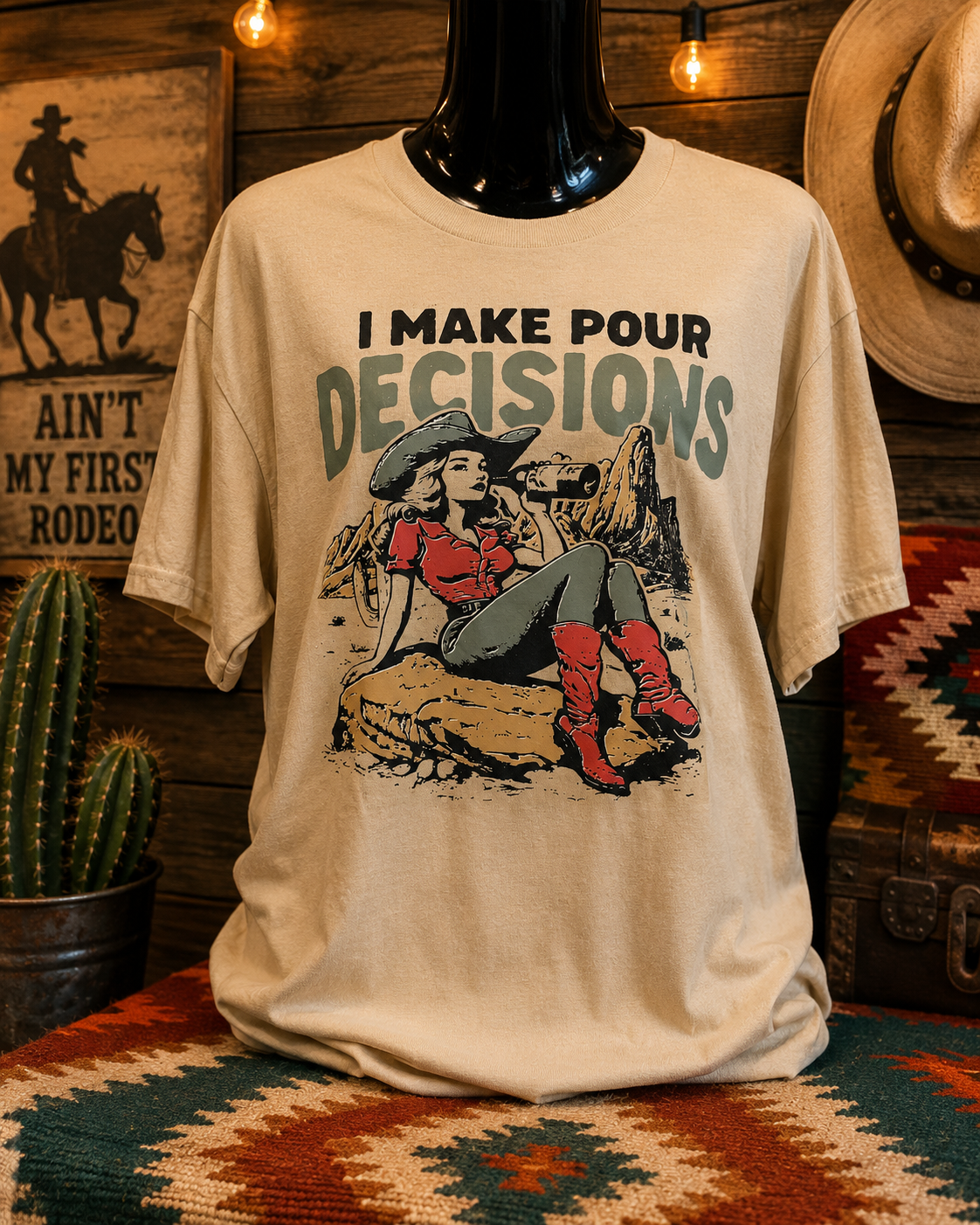 Pour Decisions Western Graphic Tee