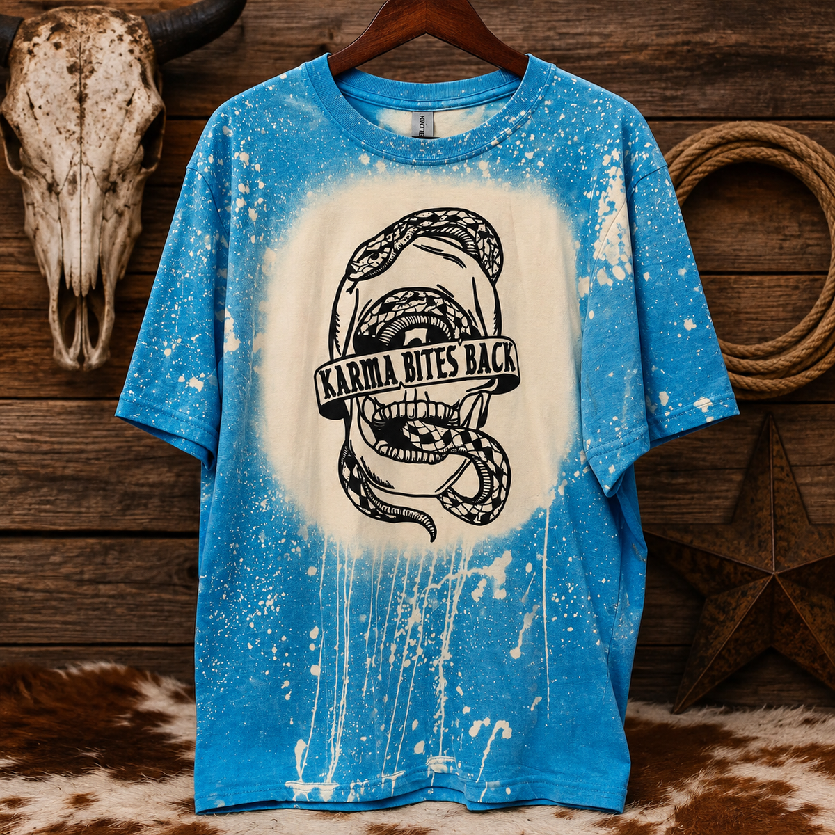 Karma Bites Back Bleached Graphic Tee