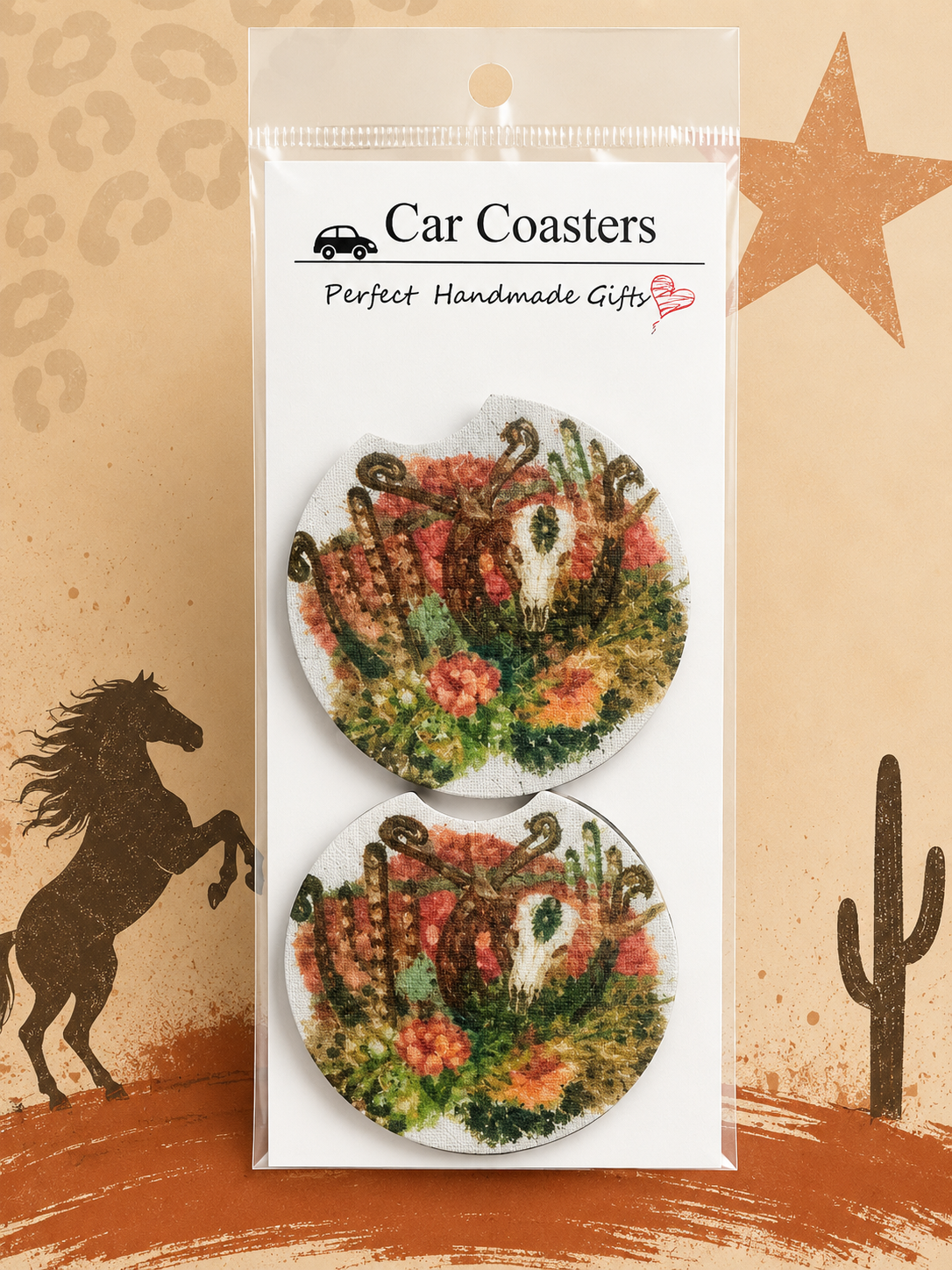 Desert Bloom Car Coaster Set