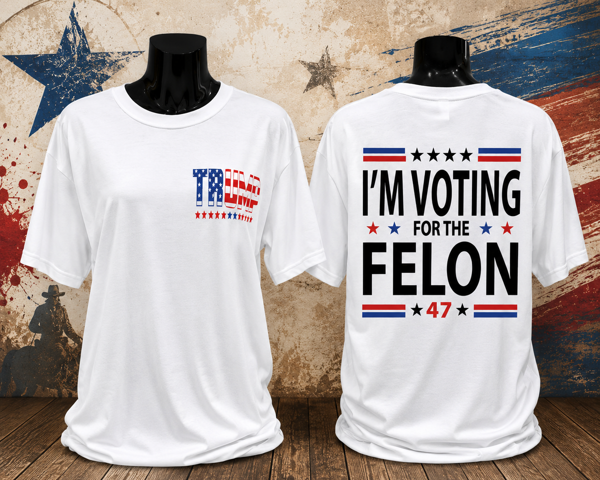Felon 47 White Front & Back Tee
