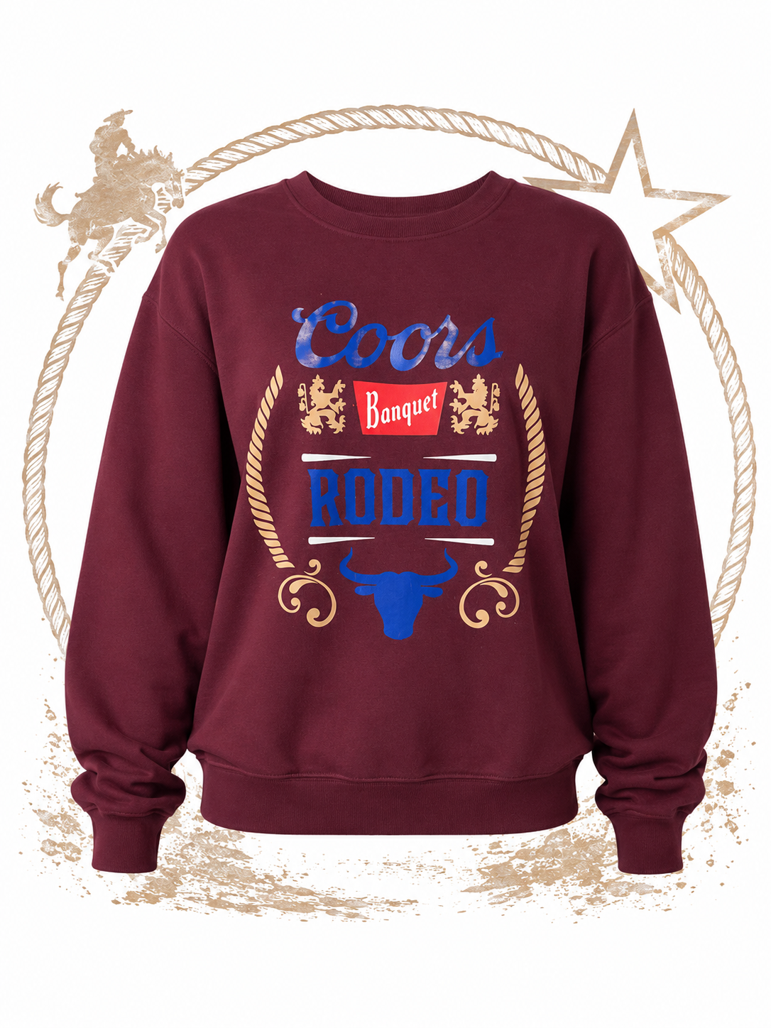 Coors Rodeo Burgundy Graphic Sweatshirt