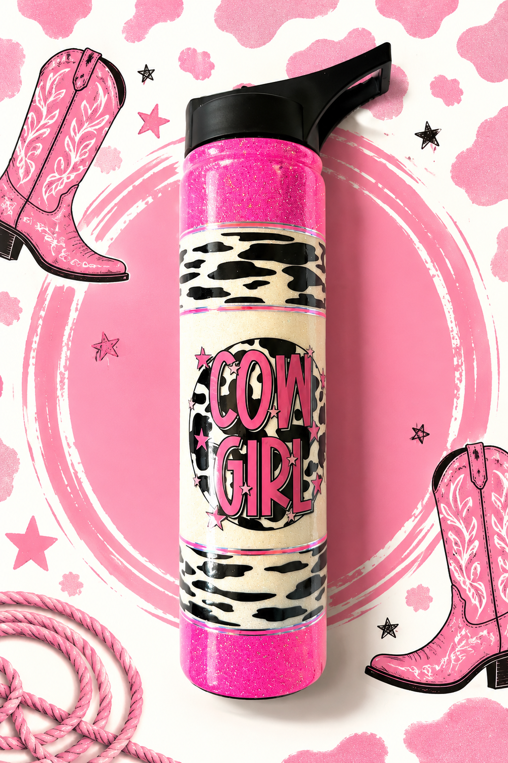 Cowgirl Gone Wild Glitter Tumbler