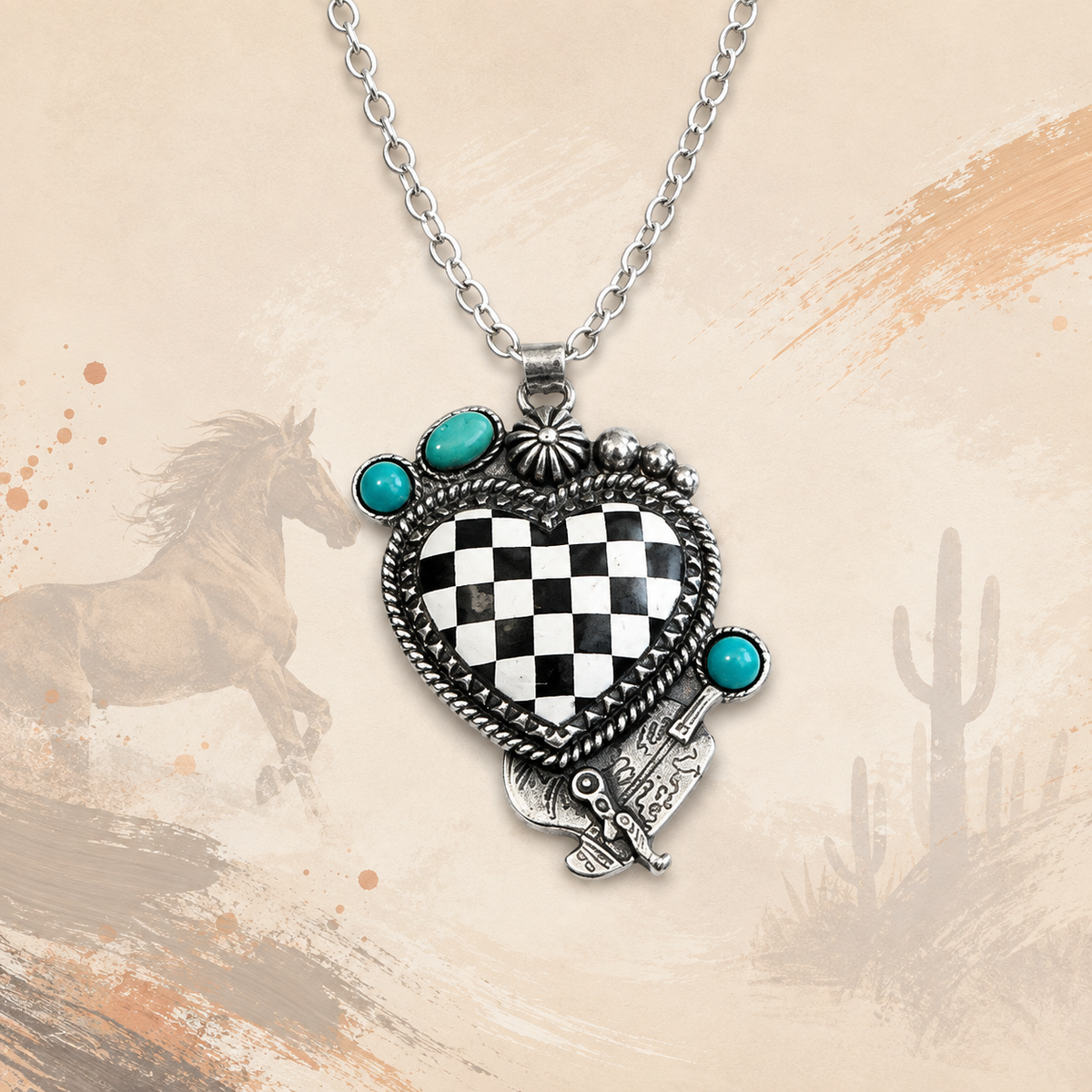 Wild Heart Checkered Necklace