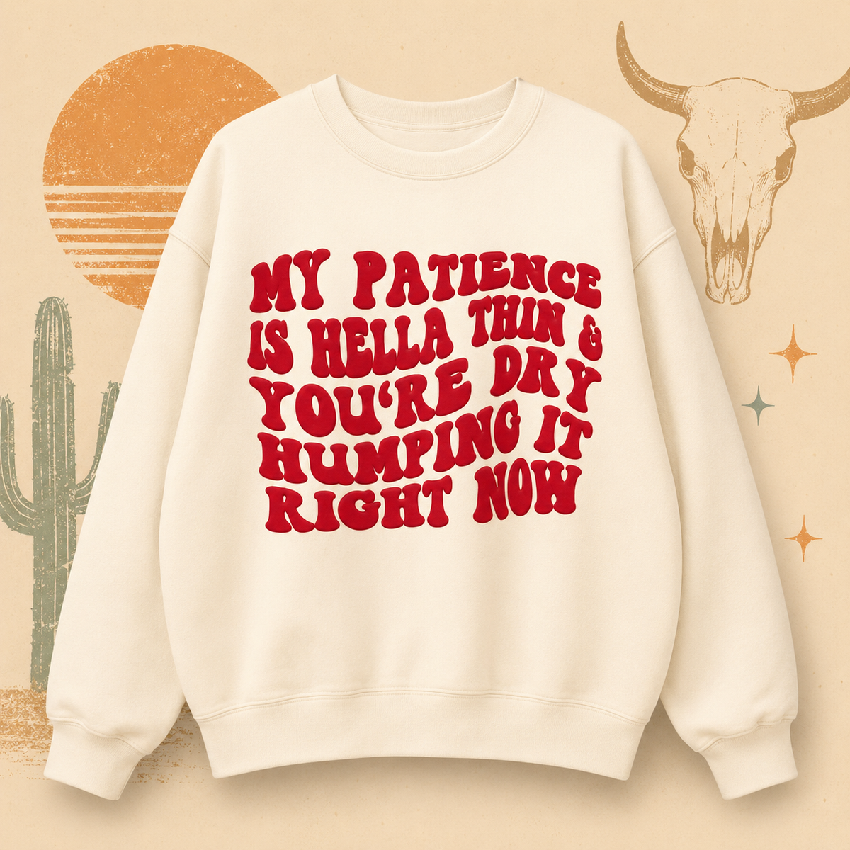 Hella Thin Patience White Sweatshirt