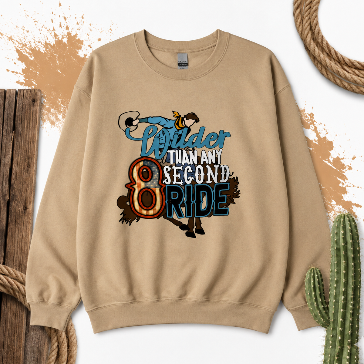 8 Second Ride Tan Sweatshirt