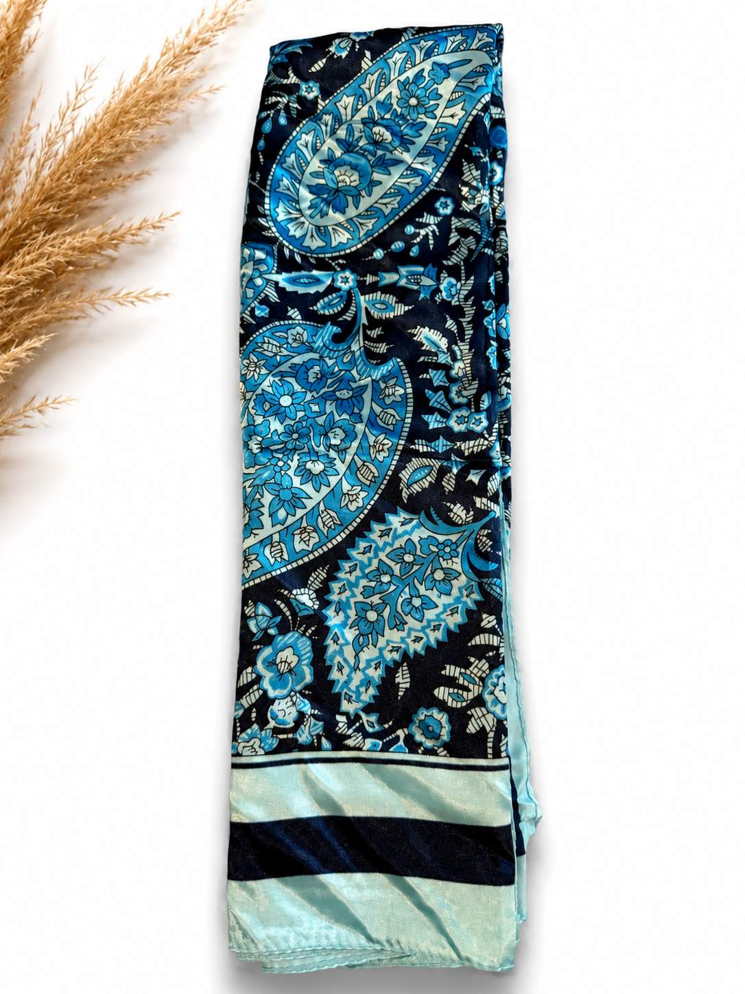 Turquoise Tempest Paisley Silk Scarf