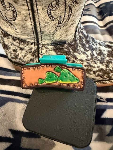 Prickly Pear Tooled Western Hair Claw