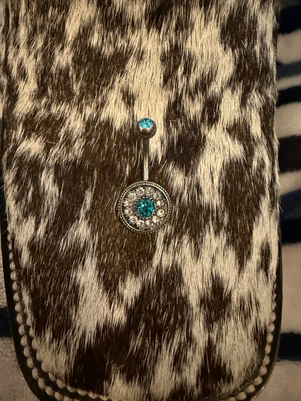 Turquoise Halo Belly Ring