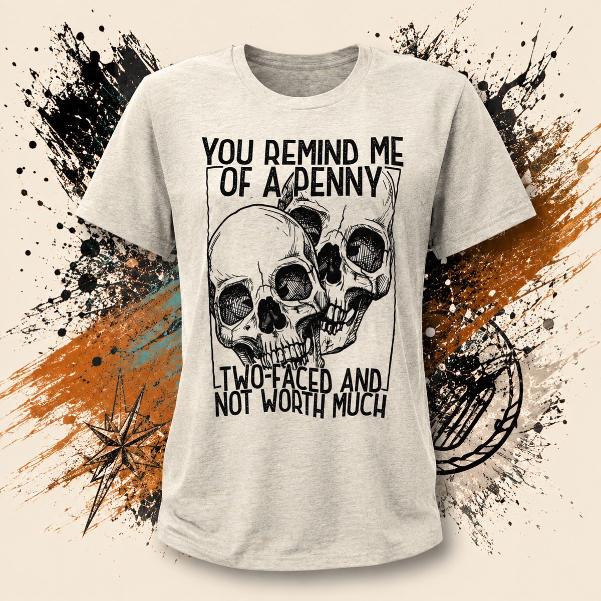 Two-Faced Penny Oatmeal Graphic Tee