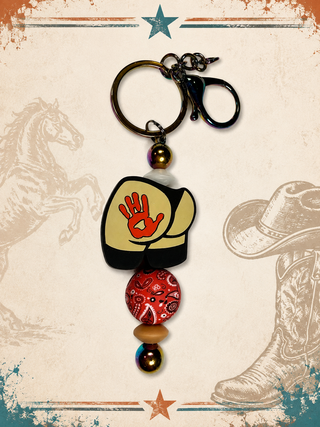 Cheeky Cowgirl Beaded Bag Charm