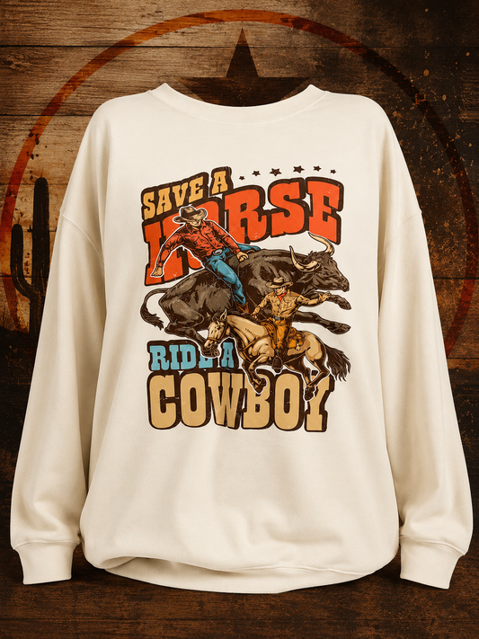 Save a Horse Ride a Cowboy Western Sweatshirt