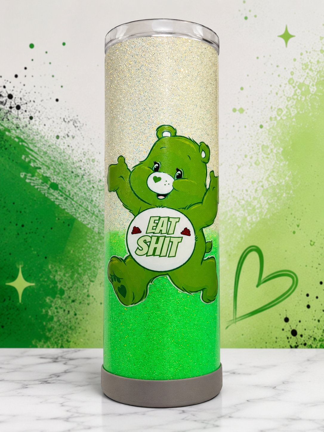 Zero Cares Given Glitter Tumbler – BLEMISHED / SOLD AS IS