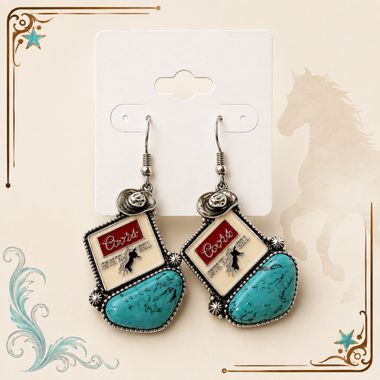 Give ’Em Hell Cowgirl Earrings