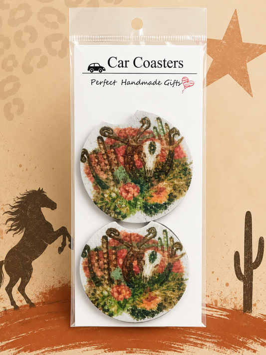 Desert Bloom Car Coaster Set