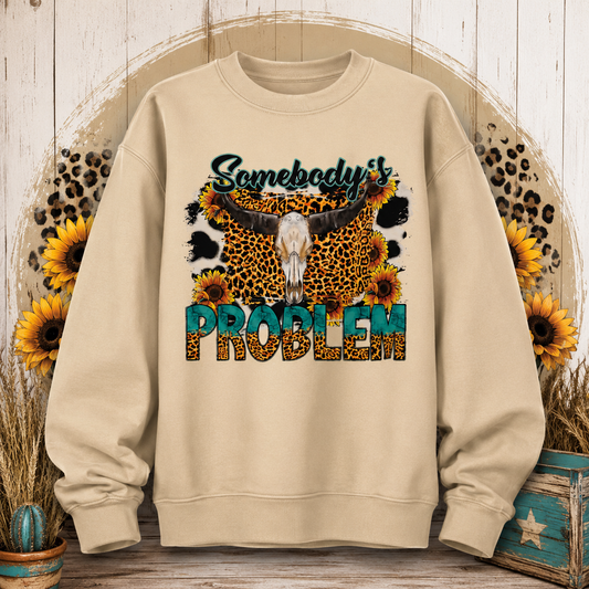 Somebody’s Problem Western Leopard Sweatshirt