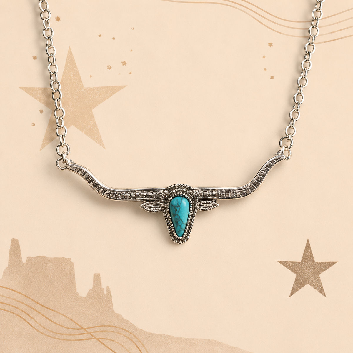 Turquoise Longhorn Legend Necklace