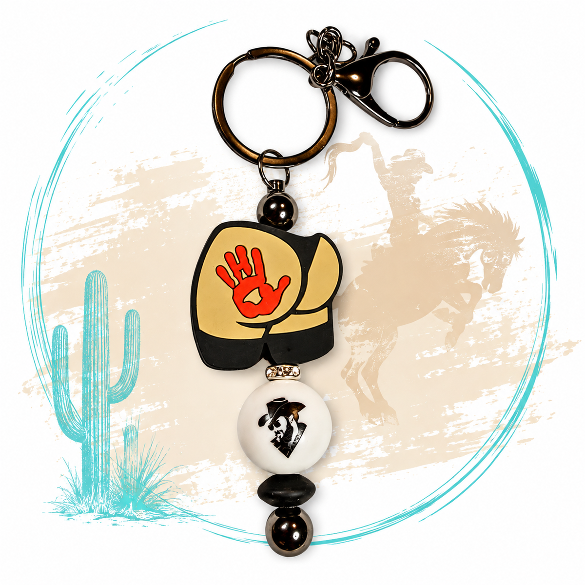 Booty Call Cowgirl Beaded Bag Charm