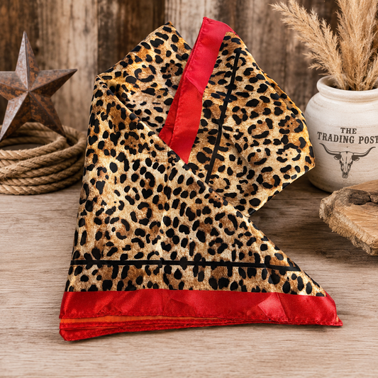 Little Rebel Red Leopard Silk Scarf
