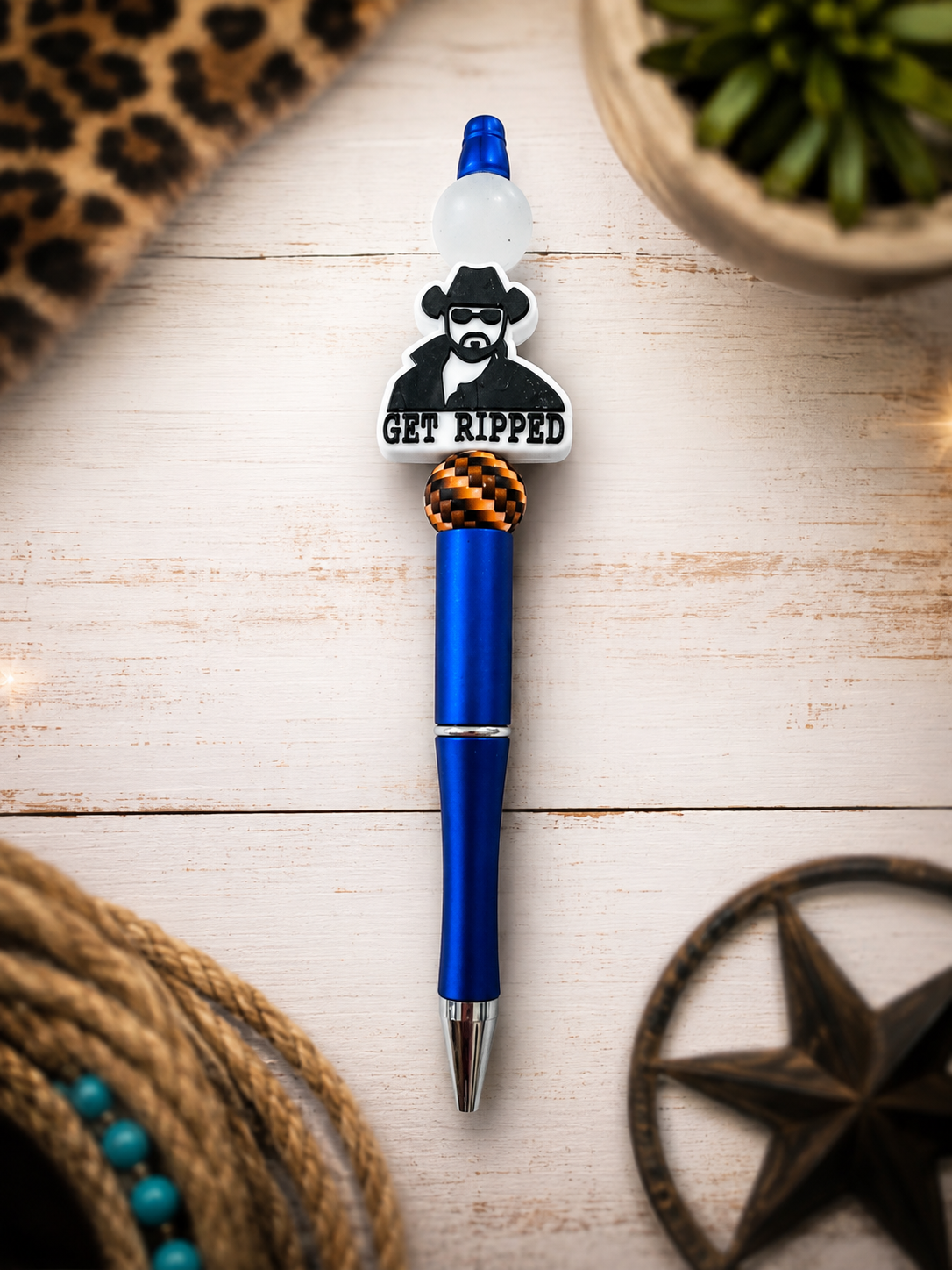 Get Ripped Cowboy Beaded Pen