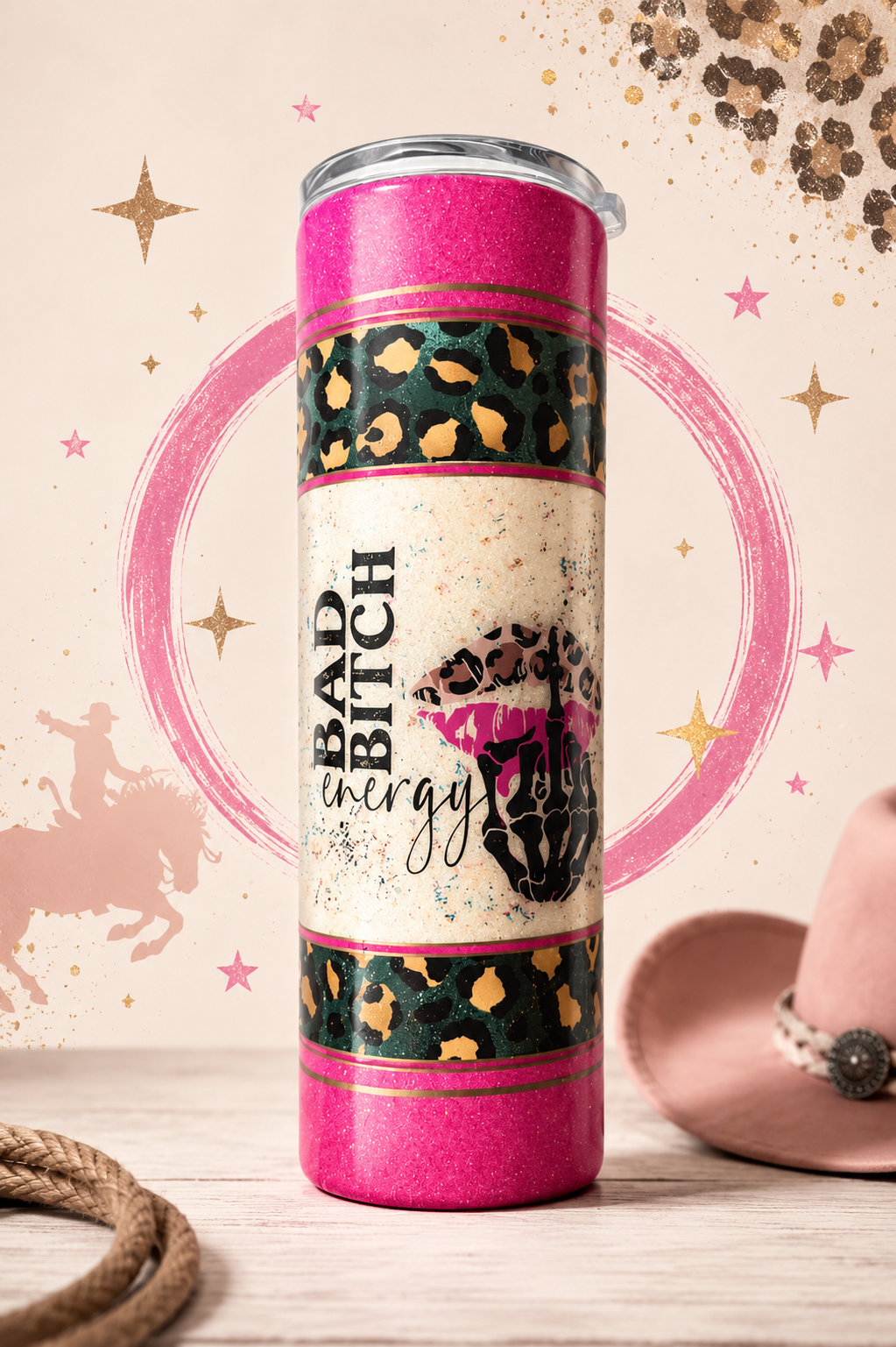 Bad Bitch Energy Leopard Tumbler