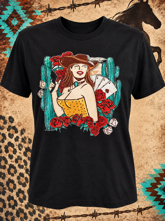 High Stakes Cowgirl Tee