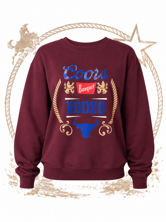 Coors Rodeo Burgundy Graphic Sweatshirt