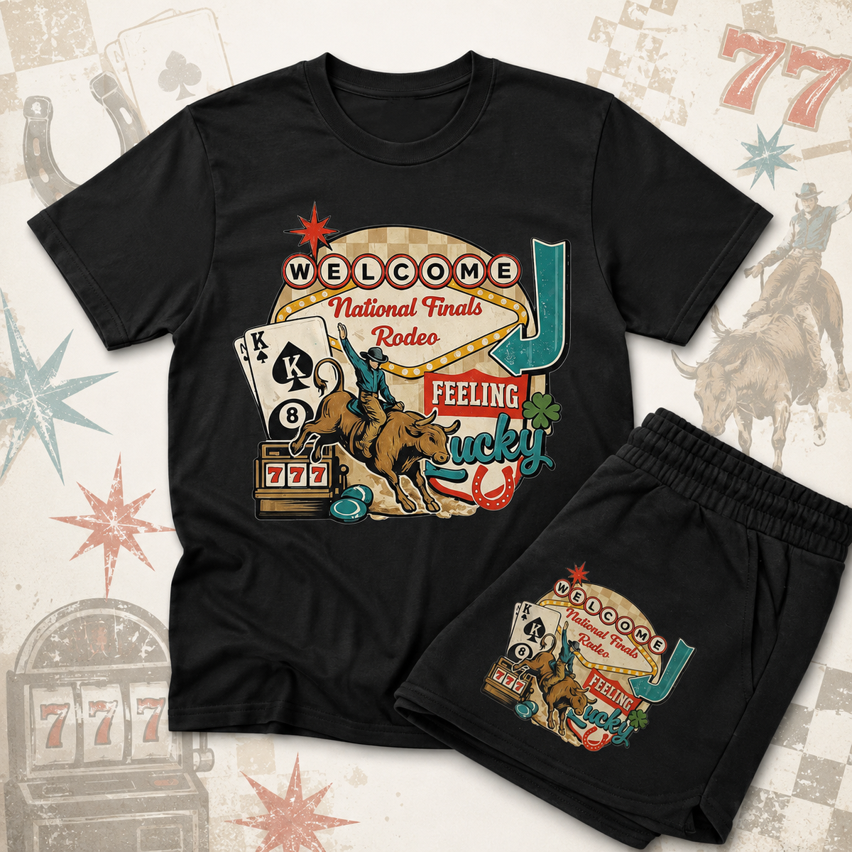 Feelin’ Lucky Rodeo Matching Tee & Shorts Set