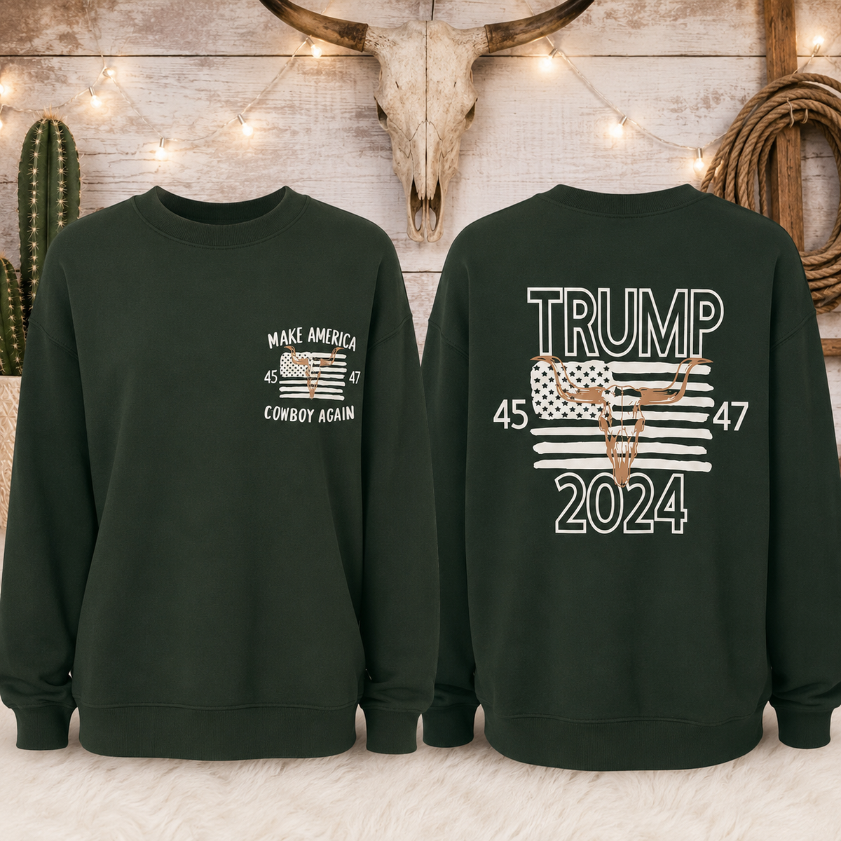 Make America Cowboy Again Trump 45/47 Sweatshirt