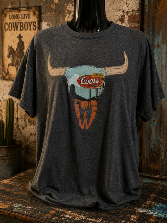 Coors Cowboy Longhorn Graphic Tee
