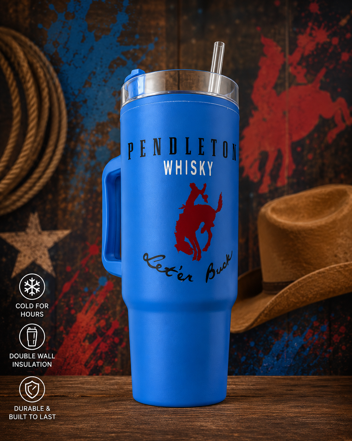 Cowboy Blue Pendleton Tumbler