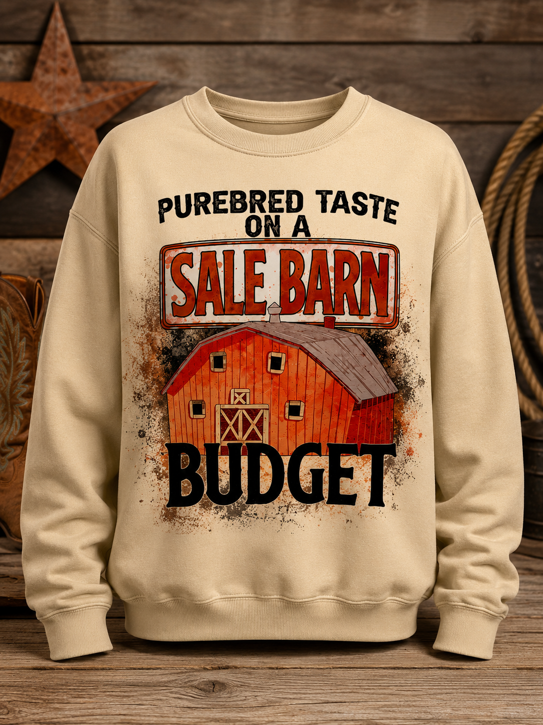 Sale Barn Budget Tan Sweatshirt