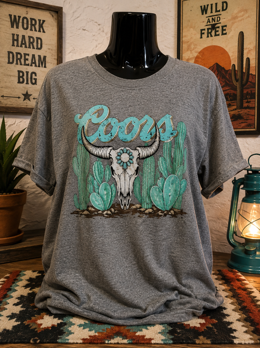 Turquoise Desert Coors Graphic Tee