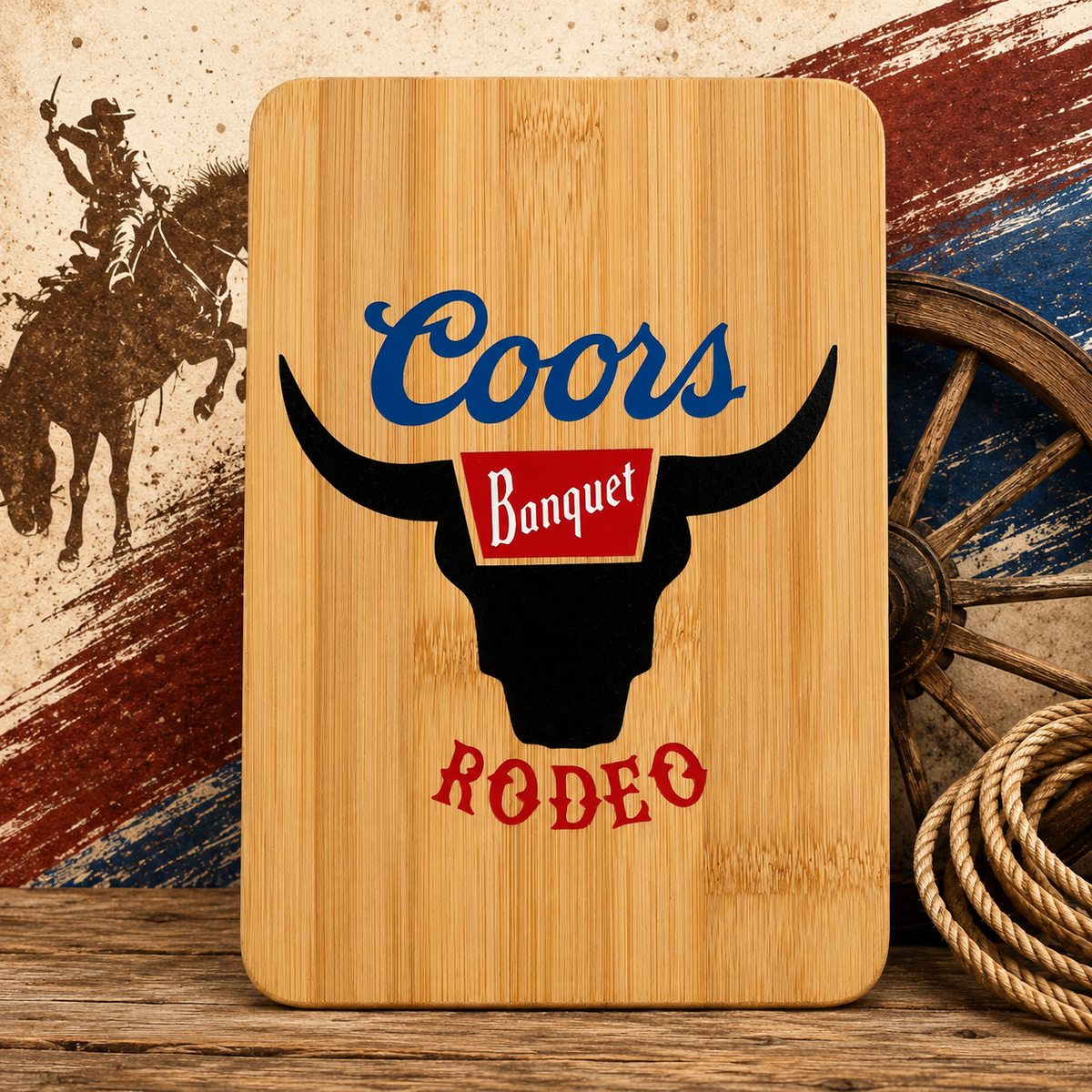 Coors Banquet Rodeo Bamboo Cutting Board