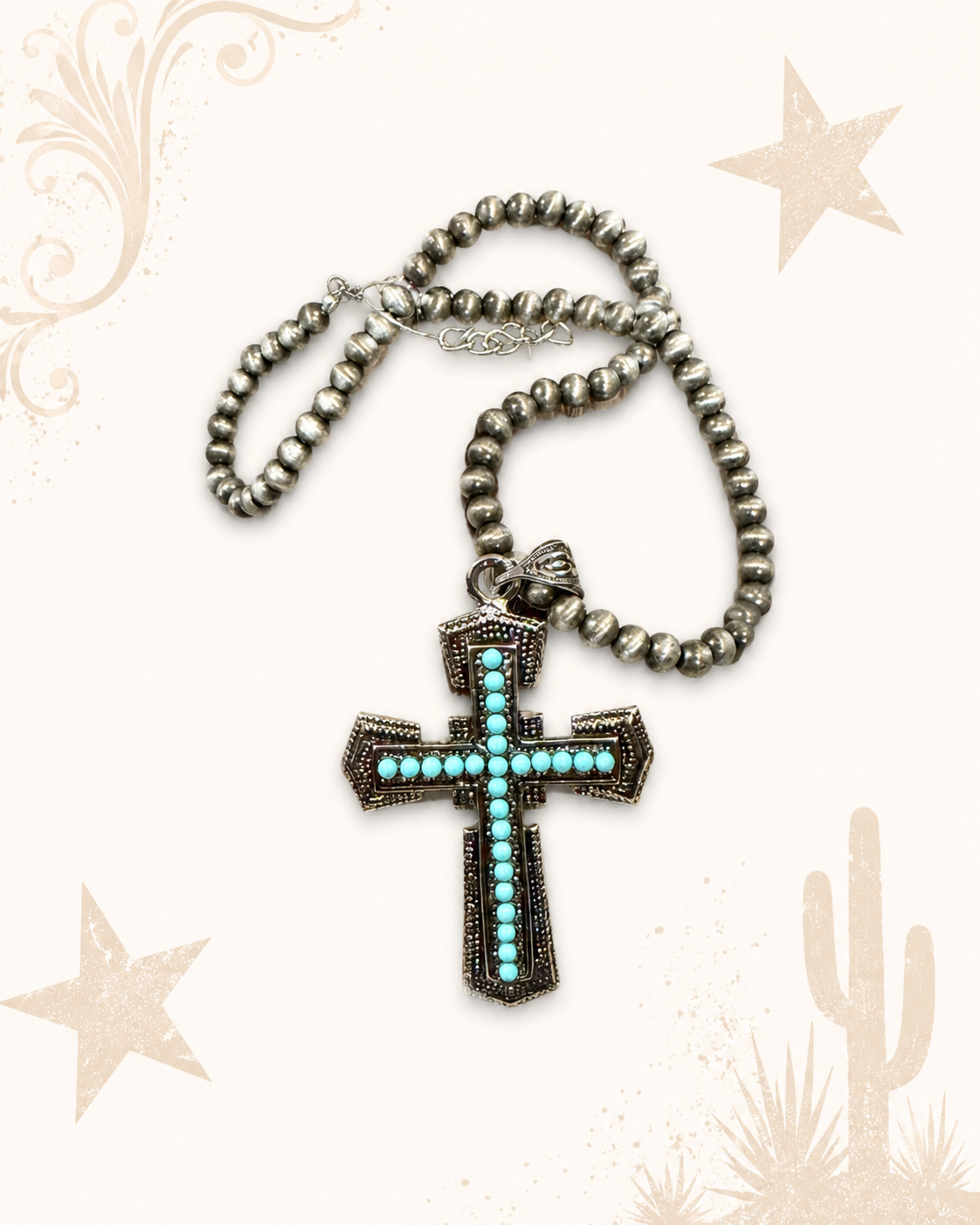 Turquoise Testament Cross Necklace