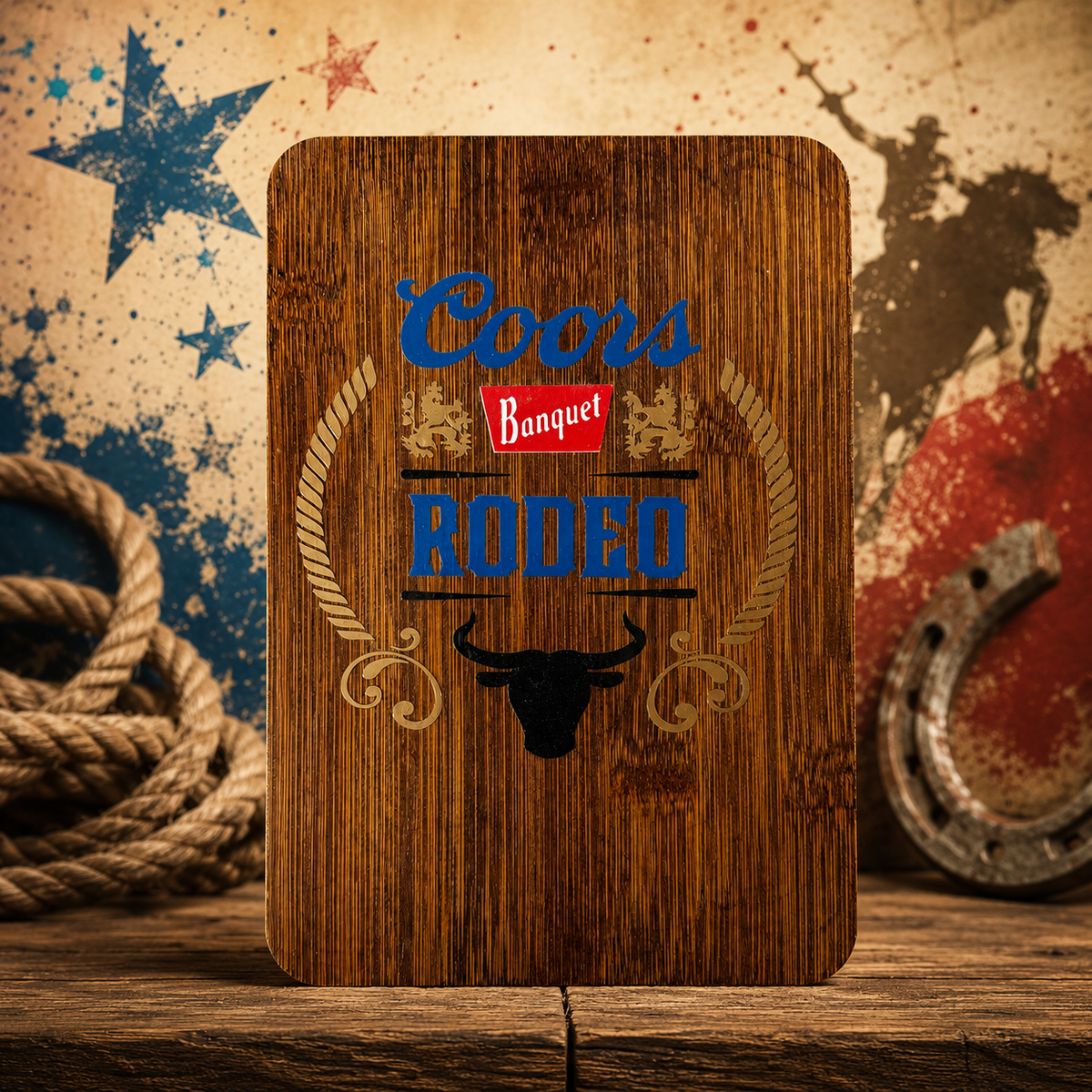 Coors Banquet Rodeo Nights Bamboo Cutting Board