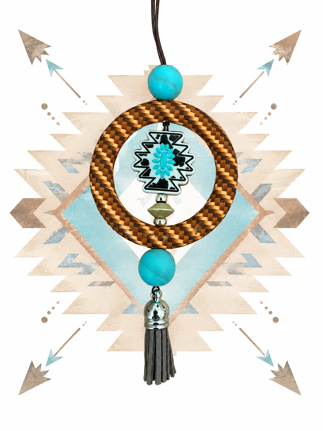 Turquoise Territory Rearview Mirror Hanger