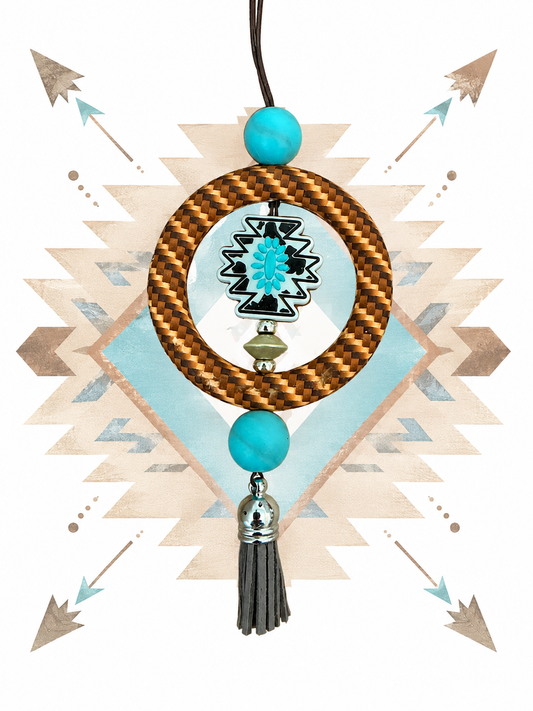 Turquoise Territory Rearview Mirror Hanger