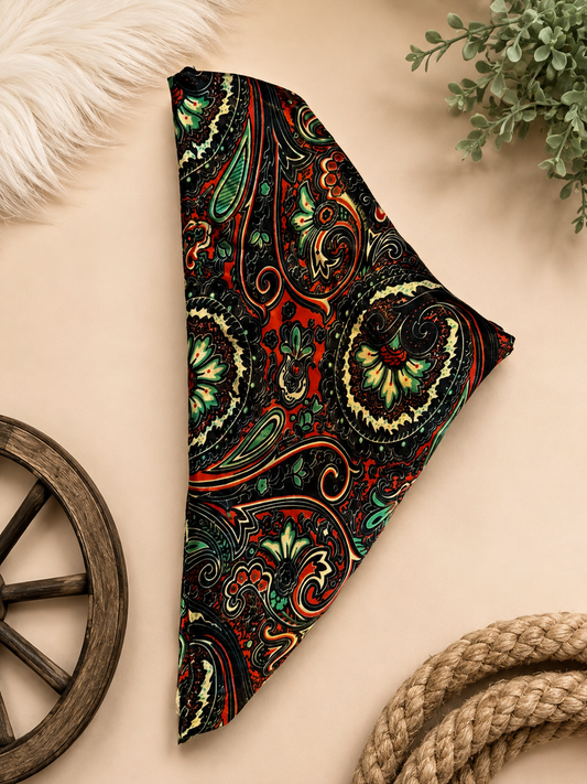 Outlaw Ember Paisley Silk Scarf