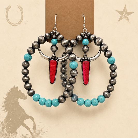 Red Dirt Longhorn Earrings