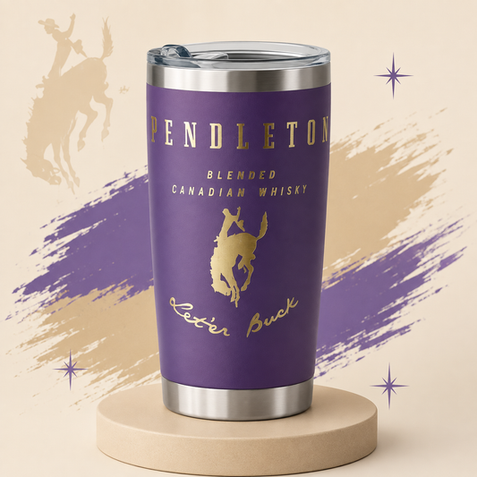 Let’er Buck Purple Pendleton Western Tumbler