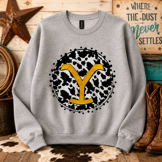 Yellowstone Cow Print Graphic Sweatshirt
