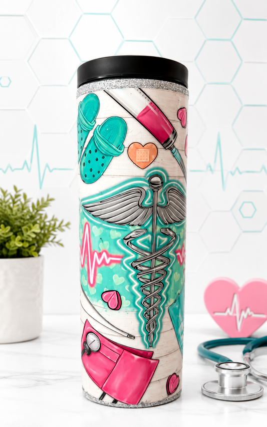 Heartbeat & Hustle Nurse Tumbler