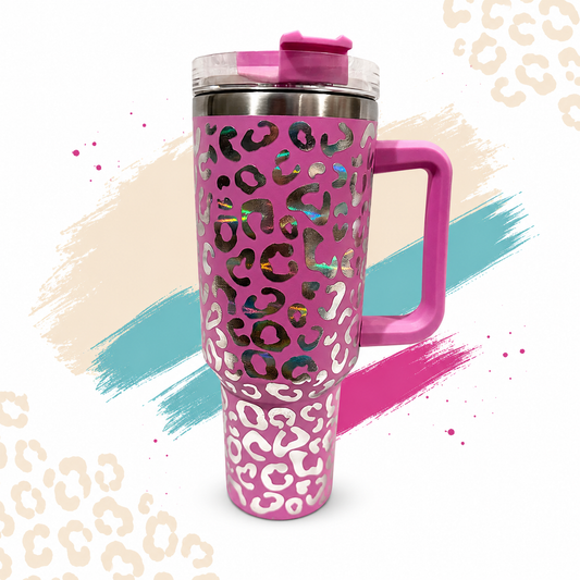 Pink Pony Leopard Tumbler