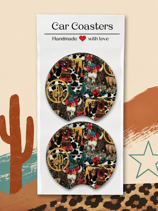 Desert Rose Car Coaster Set