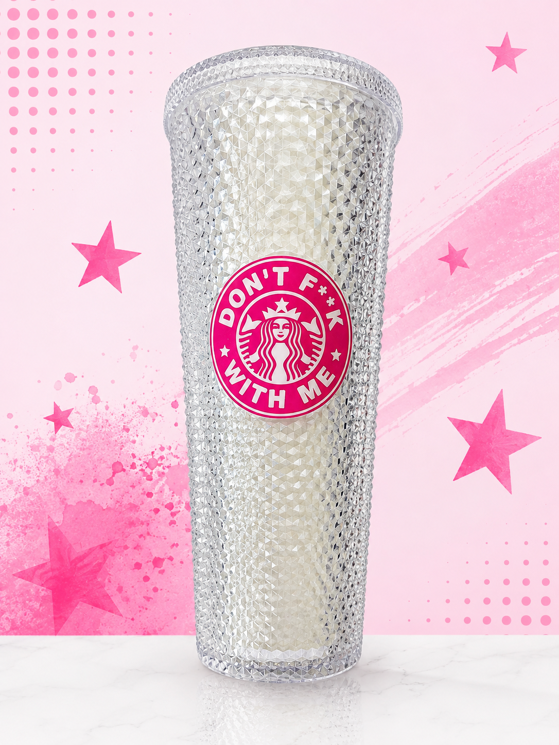 Don’t F*ck With Me Clear Studded Tumbler