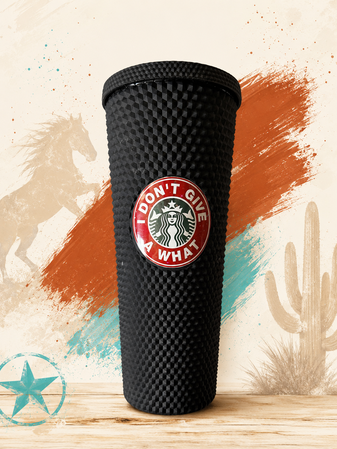 I Don’t Give a What Black Studded Tumbler