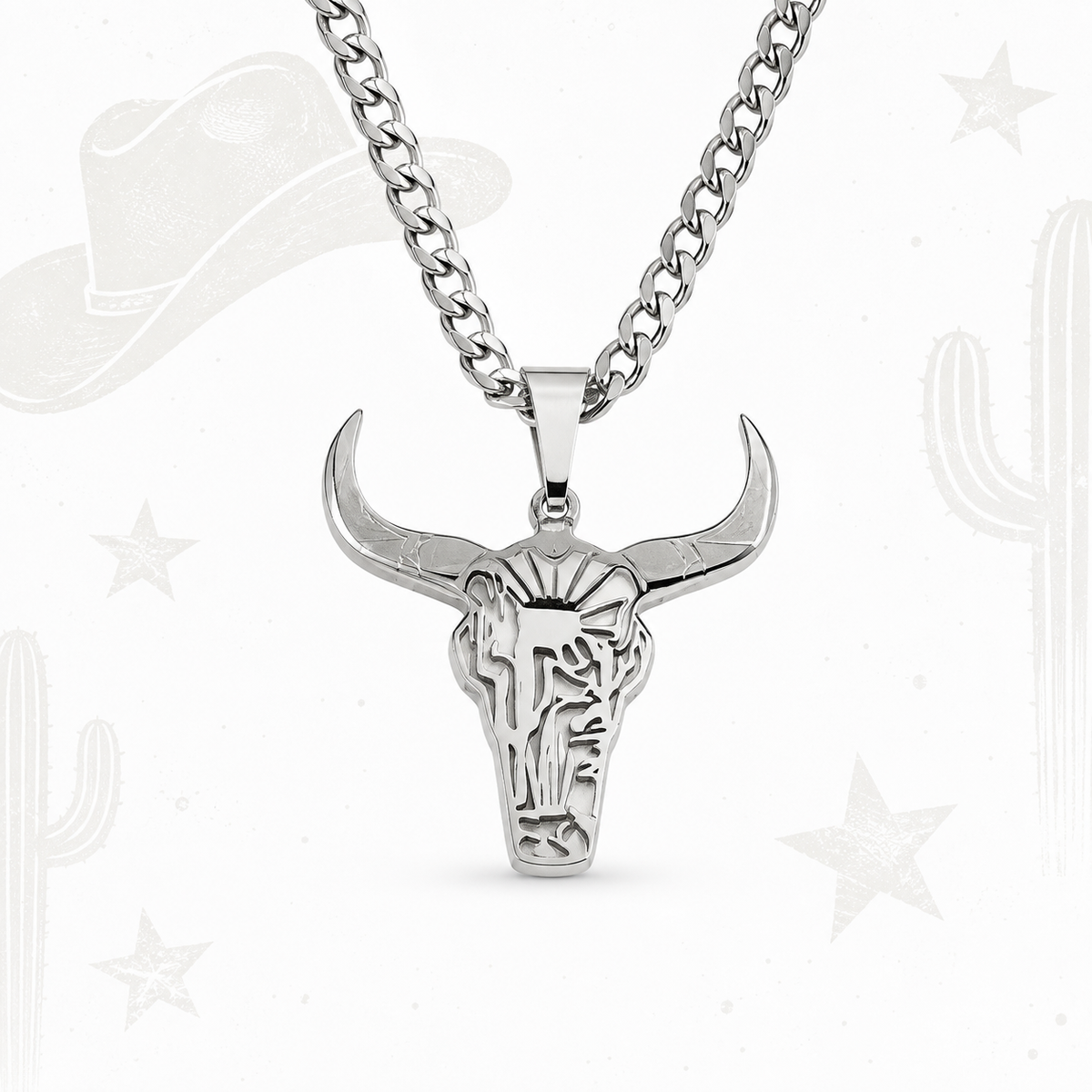 Chrome & Cattle Necklace