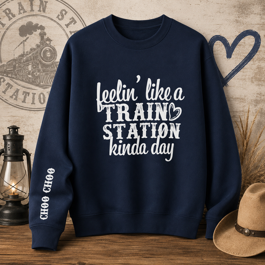 Feelin’ Like a Train Station Adult Crewneck